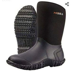 HISEA Women's Size 5, Black Rubber Garden Boots